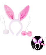 - Plush LED Furry Easter Bunny Costume Set, Ears, Tail, and Bowtie Cosplay - £5.30 GBP