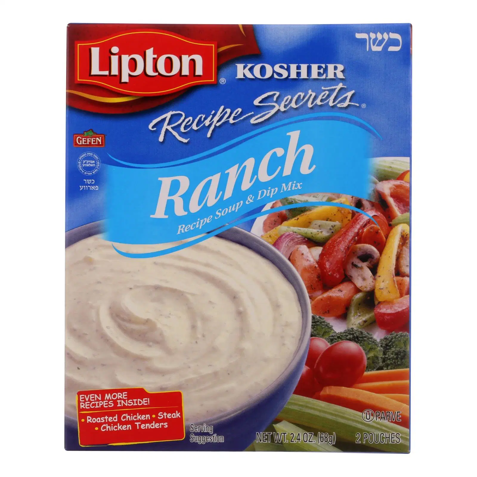 Lipton Soup Ranch Dip Mix 2.4 oz, Case of 12 packets, veggie, kosher, dr... - $73.88 CAD
