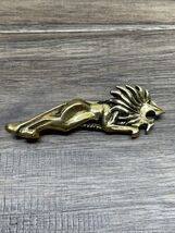 Vintage Gold Tone Lion Brooch Pin 3&quot; Long Estate Jewelry Find 90s Retro KG - €8,58 EUR