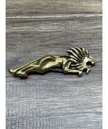 Vintage Gold Tone Lion Brooch Pin 3&quot; Long Estate Jewelry Find 90s Retro KG - €8,58 EUR
