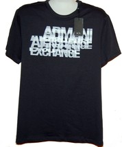 Armani Exchange Navy White Logo Design Cotton Slim Fit Men&#39;s T-Shirt Size 2XL - £40.04 GBP