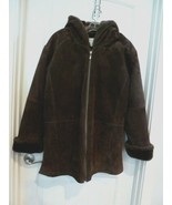 St Johns Bay Brown Suede Leather Fur Lined Coat Jacket Women&#39;s Unisex Sz... - £51.28 GBP