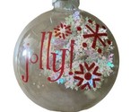 Midwest Cbk Jolly Snow Flake Globe Glass Christmas Ornament Red 4 in - £5.62 GBP