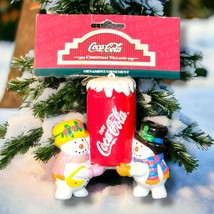 Vintage Coca Cola Christmas Ornament 4&quot; Snowman Coke Can 2001 Holiday Decor - $128.01 MXN