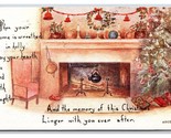 Fireplace and Christmas Tree 1916 DB Postcard U11 - $2.92