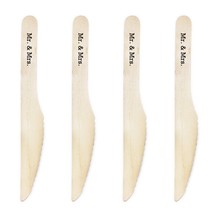 Mr &amp; Mrs (Black) Dress My Cupcake Natural Wood 200-Pack Buffet Knives DI... - $15.96