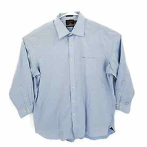 Black Brown 1826 Blue L/S Striped Non Iron Cotton Dress Shirt Mens 18 34/35 2XL - £19.54 GBP