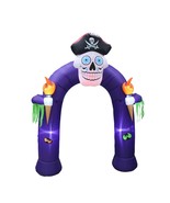 8 Foot Halloween Inflatable Pirate Skull Archway Color Changing Yard Dec... - £67.93 GBP