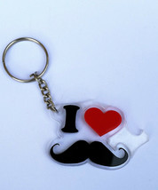 Hindu SIKH Punjabi Word I LOVE MOUSTACHE KEY RING MUSH Key Chain Panjabi... - £8.51 GBP