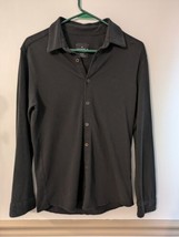 YoungLA Button Up Long Sleeve Shirt Mens Medium Black Spread Collar - $19.79