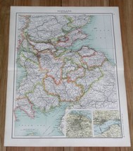 1903 Antique Map Of Scotland Lowlands Edinburgh Glasgow Perth Lanark Ayr Fife - £14.13 GBP