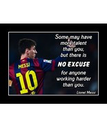 Lionel Messi Inspirational Soccer No Excuse Quote Motivation Poster Prin... - £18.08 GBP+