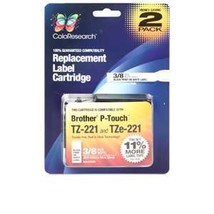 Color Research Compatible Cart for TZe-221 (2-pk) - Compatible w/ Brother TZ-221 - $9.95