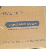 Case lot HEALTHIFY Disposable Gown, XL  Fully Closed Double Tie Back New... - $952.79 MXN