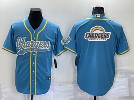 Men&#39;s Chargers Baseball Jersey Light Blue Blank Jersey - £31.87 GBP