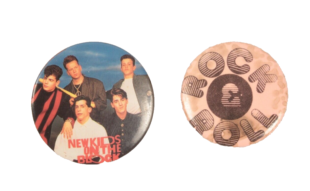 New Kids on the Block and Rock N Roll Pinback Buttons 1.5 Inch Diameter - $7.99