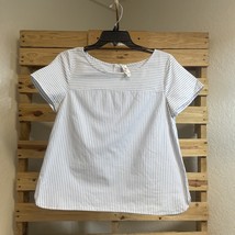 Vineyard Vines Blue Stripe Cotton Short Sleeve Relaxed Fit Top Size S BB... - $187.46 MXN