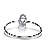 Sterling Silver Heart Lock Bangle with Mobile Stone - $1,636.96 MXN