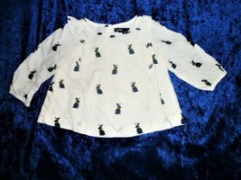 Baby Gap Jackalope Reindeer Antler Bunny Rabbit Easter Blouse Shirt Girl 6-12 - £11.68 GBP