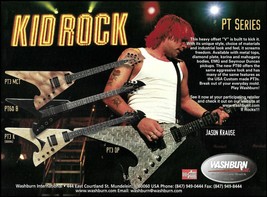 Kid Rock&#39;s Jason Krause Washburn Pop Top V PT3 DP Series guitar 2001 ad print - £3.38 GBP