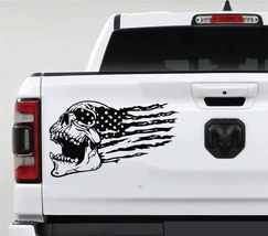 AnyStickerYouWant - Distressed Ripped &amp; Tattered American Flag Skull Vinyl Decal - $14.99