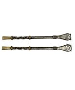 VTG Alpaca Silver Yerba Mate Straws Lot of 2 18K Gold Overlay Argentina - $61.75