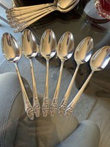 6 Oneida Community Evening Star Oval Soup Spoons Silverplate 1950 2 Sets - £19.34 GBP