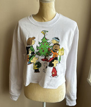 Peanuts Snoopy Womens Christmas Crop Sweatshirt New Sz L - £27.48 GBP