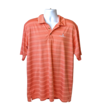 Pebble Beach Men&#39;s Short Sleeve XXL Golf Polo Shirt Orange Striped - £14.94 GBP