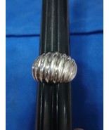 Vintage 925 Sterling Silver Ribbed Dome Ring Sz 7 Free Shipping - €25,68 EUR
