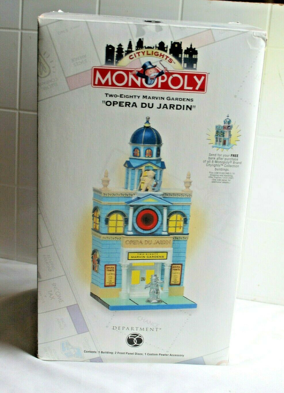 Monopoly Dept. 56 City Lights OPERA DU JARDIN Building 280 Marvin Gardens - $31.44