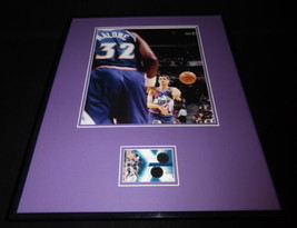 John Stockton 16x20 Framed Game Used Shooting Shirt &amp; Photo Display Jazz - £62.37 GBP