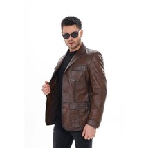 Vinci The Ravenna Brown Leather Men Jacket image 4