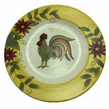Vintage Gates Ware by Laurie Gates Rooster Flowers Stoneware Dinner Plate 11&quot; - £7.79 GBP