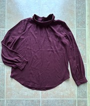 Ann Taylor  Long-sleeve Tunic blouse collared maroon Women size M - £56.63 GBP
