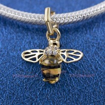 2023 Summer Release 14K Gold-Plated Sparkling Bee Dangle Charm with Clear CZ - £13.18 GBP