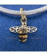 2023 Summer Release 14K Gold-Plated Sparkling Bee Dangle Charm with Clea... - £13.37 GBP