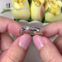 Bague de mariage demi-éternité en diamant simulé sertie de canaux de 3,5 mm... - £43.98 GBP