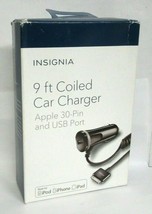 LOT OF 4 Insignia Apple MFi Certified 15W Car Charger w/ 30-Pin Cable &amp; ... - £11.59 GBP