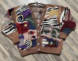 Vintage Traditional Trading Co Safari Hand Knitted Cardigan Size Large - $96.57