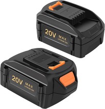 6.0Ah Replacement Battery for Worx Battery 20V Compatible with Worx 20V, 2Pack - £71.66 GBP