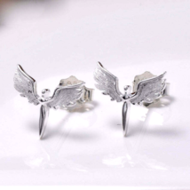 Archangel Earrings 925 Sterling Silver Stud Winged Angelic Loving Gift Boxed - £13.12 GBP