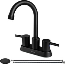 3 Hole, 2 Handles, 4 Inch Sink Lavatory Faucets With 360° Swivel Soka Commercial - £30.32 GBP