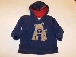 Carter&#39;s Baby Boy&#39;s Size 9 Months navy blue hoodie Pull Over Jacket GUC dog - £10.26 GBP