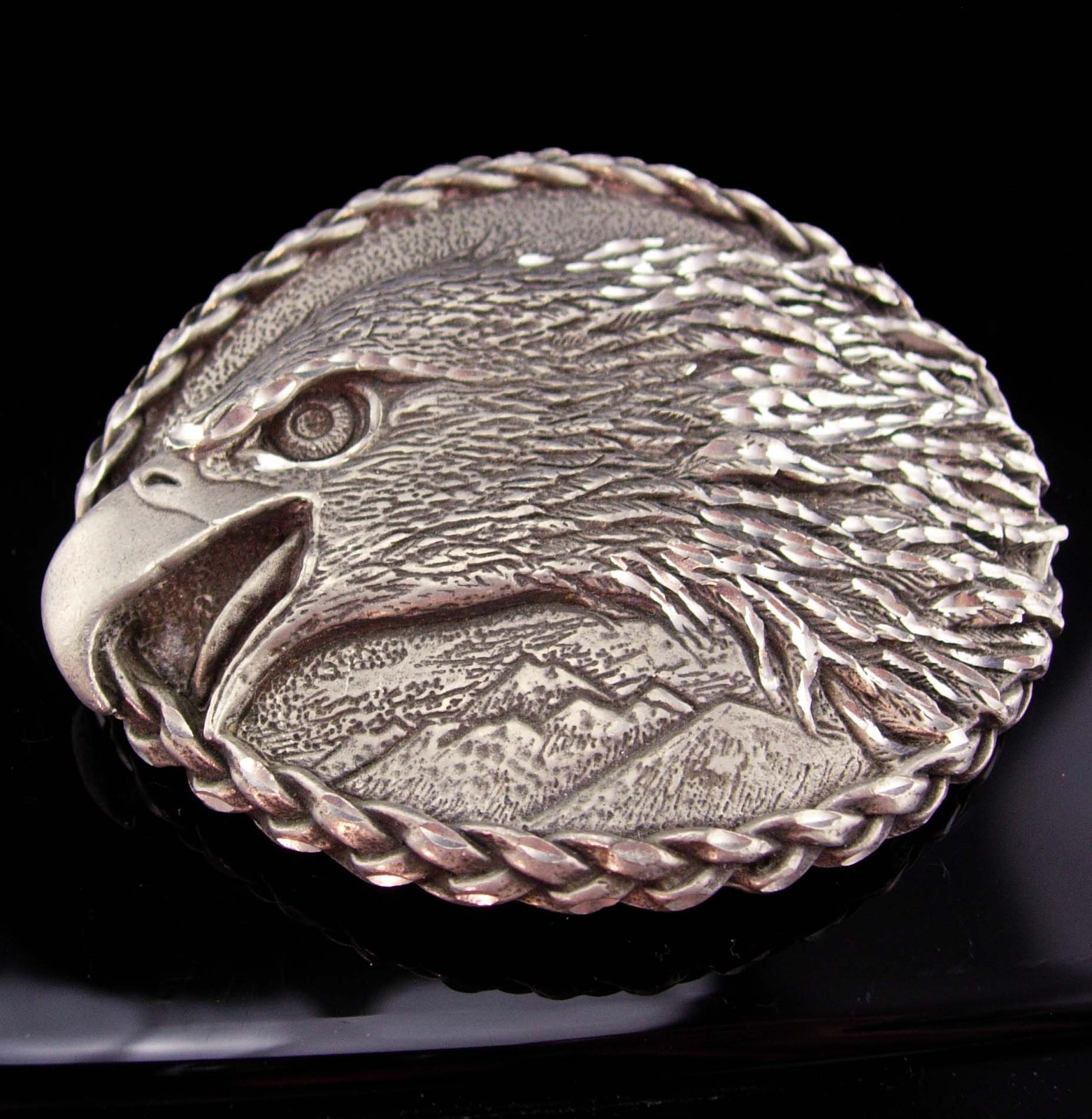 Primary image for Vintage Eagle BUCKLE Patriotic - Silver American bird - Biker buckle - Political