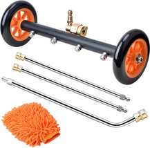 Surface Cleaner Power Washer Attachment With 4 Nozzles, 3 Extension Rods,, 16&quot;. - £41.67 GBP