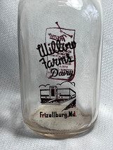 Vtg Willow Farms Dairy Frizellburg, MD Clear Glass Creamtop Milk Bottle ... - $29.95