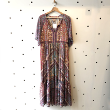 S - Kachel Anthropologie V Neck Bohemian Printed Travi Maxi Dress 0531AF - £64.95 GBP