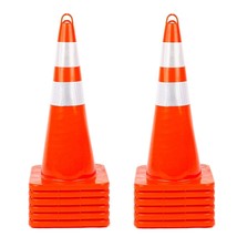 Dozen (12) Traffic Cones 28&#39;&#39; high w/Reflective Safety Collars, Unbreakable PVC - £120.53 GBP