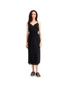 Style &amp; CO Womens XL Black Surplice Neck Cotton Eyelet Lined Maxi Dress ... - £23.49 GBP